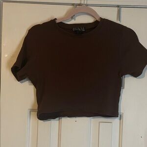 Streetwear Society Dark Brown Crop Top
